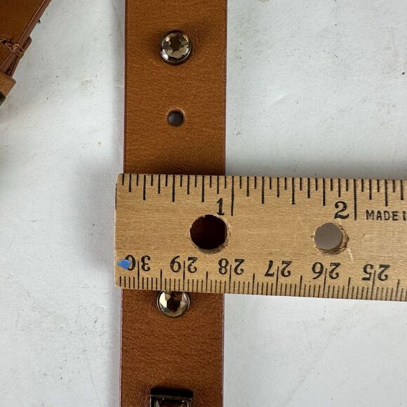 J. Crew Women's Belt Size XS 36” Studded Cognac Brown Boho Hippie Festival Belt - Picture 6 of 7